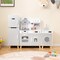 Kids Kitchen Playset 3-in-1 with Refrigerator and Washing Machine-Grey